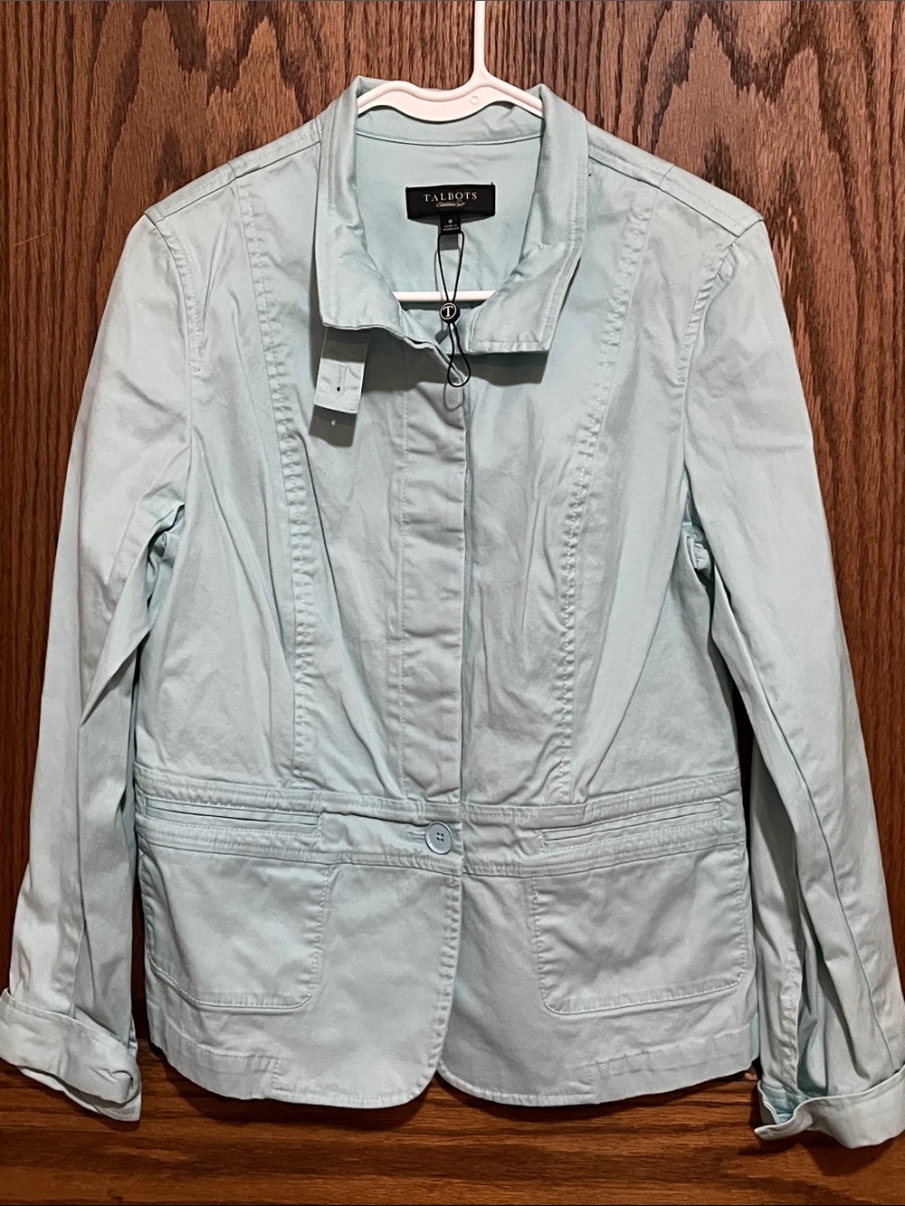 Talbots Light Blue Cotton Blazer with Patch Pockets